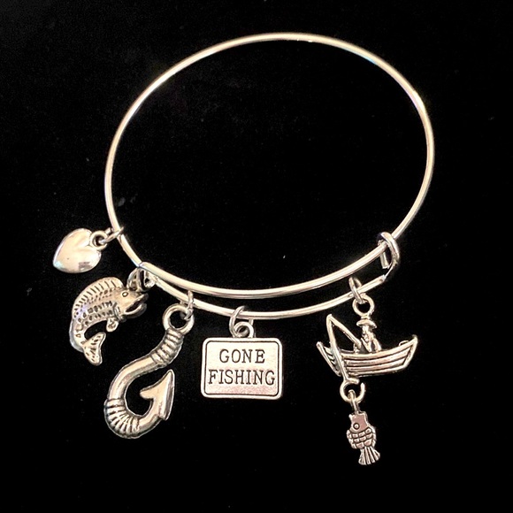 Gone Fishing Bracelet May Be Personalized - Picture 1 of 7
